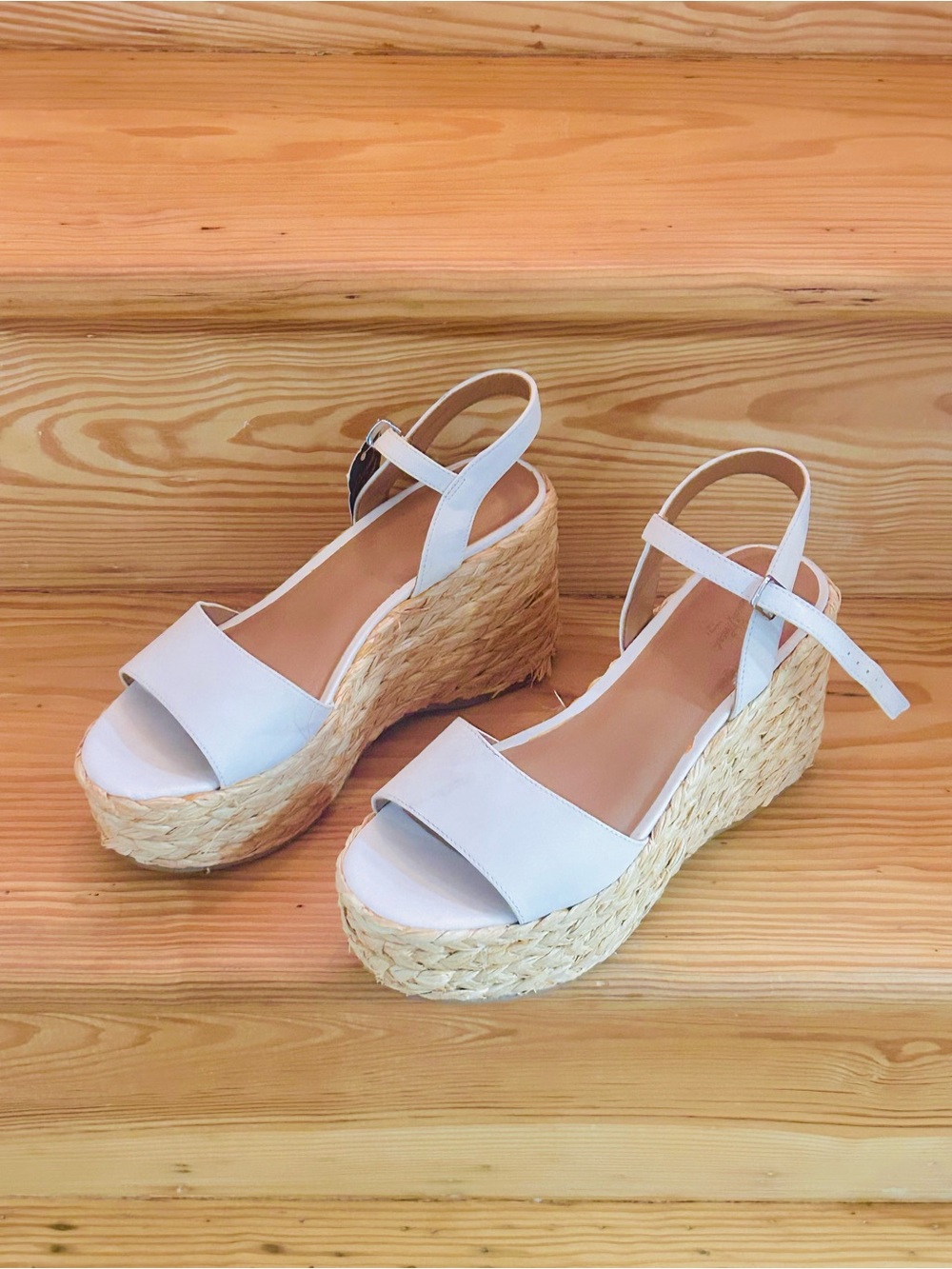 Universal Thread White Espadrille Platform Slingback Sandals